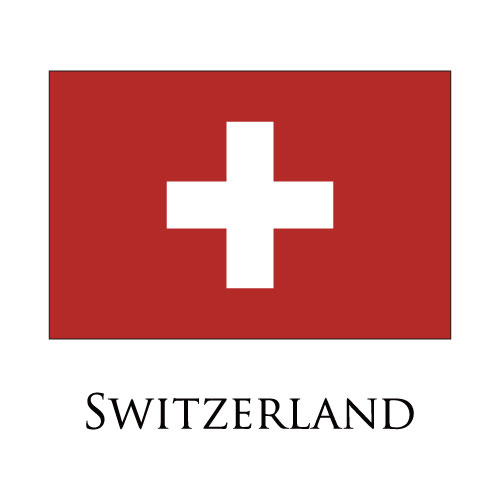 Switzerland flag logo iron on paper